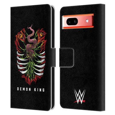 Head Case Designs Officially Licensed WWE Demon King Finn Balor Leather Wallet Case Compatible with Google Pixel 7a
