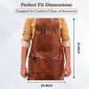 RAJERIYA Premium Leather Apron for Men & Women - Cross Back Heavy Duty Work Apron with 3 or 7 Pockets - Adjustable Grill Master, BBQ, Chef & Woodworking Apron (Seven Pocket Apron) view 2