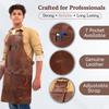 RAJERIYA Premium Leather Apron for Men & Women - Cross Back Heavy Duty Work Apron with 3 or 7 Pockets - Adjustable Grill Master, BBQ, Chef & Woodworking Apron (Seven Pocket Apron) view 4