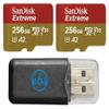 SanDisk Extreme 256GB MicroSD Memory Card (2 Pack) Works with DJI Drone Series Mini 4 Pro (SDSQXAV-256G-GN6MN) V30 A2 4K UHD UHS-I Bundle with (1) Everything But Stromboli MicroSDXC Card Reader view 1
