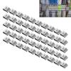 50Pcs Cable Clip 2 Wire Stainless Steel Cord Fixing Holder Clamp Set Kit Wall Wire Holder Cord Organizer Clip Management for Solar Panel view 4