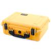 ColorCase Pelican 1520 Case Yellow - Medium Size Waterproof Case with Pick & Pluck Foam Set & Convoluted Lid Foam - Black Handles & Latches view 2