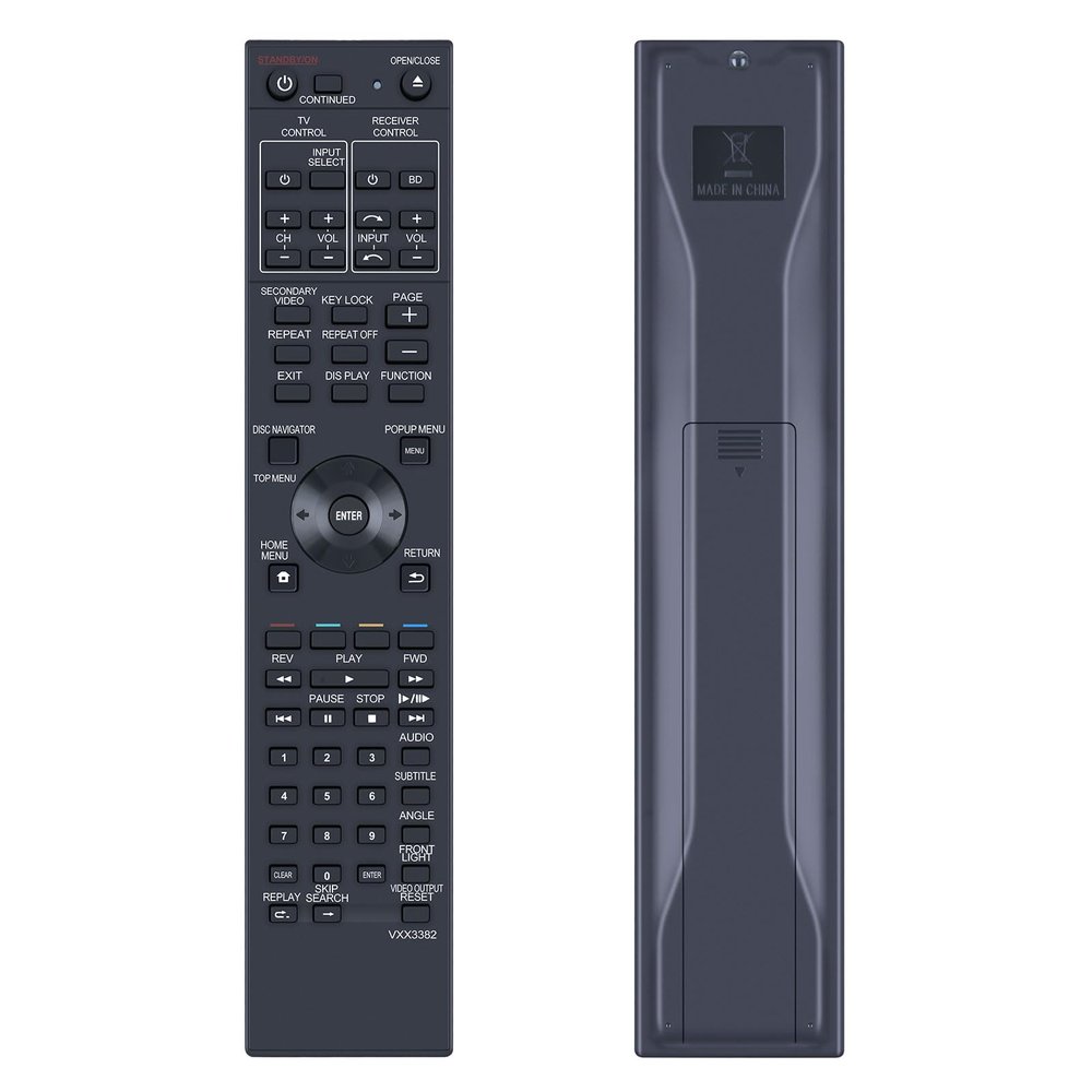 New VXX3382 Replacement Remote Control Compatible for Pioneer BD Blu-Ray Disc DVD Player BDP-430 BDP430