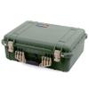 ColorCase Pelican 1520 Case OD Green - Medium Size Waterproof Case with Pick & Pluck Foam Set & Convoluted Lid Foam - Desert Tan Handles & Latches view 2