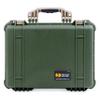 ColorCase Pelican 1520 Case OD Green - Medium Size Waterproof Case with Pick & Pluck Foam Set & Convoluted Lid Foam - Desert Tan Handles & Latches view 3