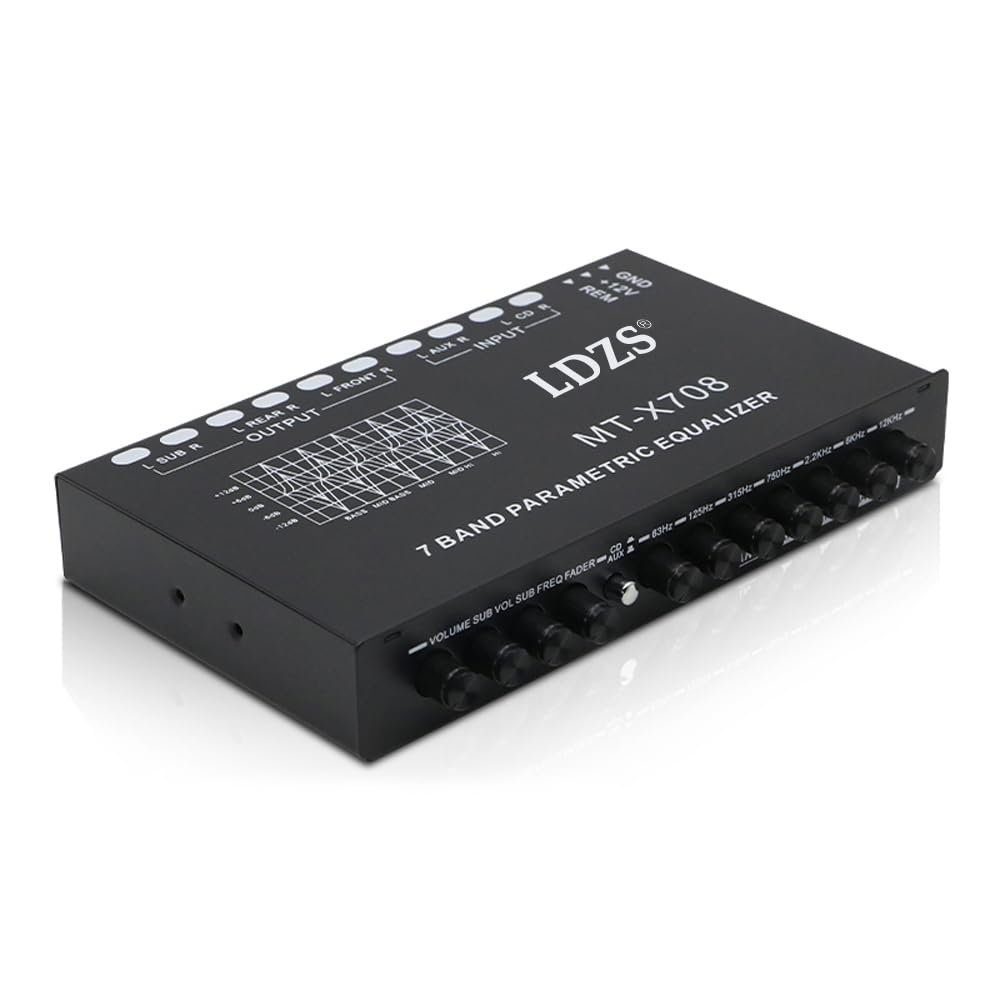 Mulcort Professional 7 Band Car Equalizer Multifunctional Car Audio EQ Tuning Crossover Amplifier Parametric Equalizer Car Audio Equalizer