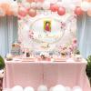 MEHOFOND 7x5ft Mi Bautizo Baptism Backdrop Pampas Grass Baby Shower Floral Background Pink Watercolor Communion Christening Newborn Baby Shower Photo Booth Props view 4