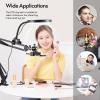 Overhead Camera Mount Foldable Phone Arm Stand with 8-inch Ring Lamp Ball Head Phone Clip Compatible with Compact Camera/Smartphone/Webcam/Ring Light view 3