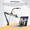 Overhead Camera Mount Foldable Phone Arm Stand with 8-inch Ring Lamp Ball Head Phone Clip Compatible with Compact Camera/Smartphone/Webcam/Ring Light view 4