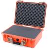 Pelican 1520 Case by ColorCase - Orange - Medium Size Waterproof Case with Pick & Pluck Foam Set & Convoluted Lid Foam - Desert Tan Handles & Latches view 1