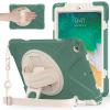 BRAECNstock for Apple iPad 6th/5th Generation Case 9.7 inch (2018/2017), Shockproof Protective Kids Case with Pencil Holder, 360 Rotating Hand Strap & Stand, Shoulder Strap, Emerald Green view 1