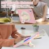 BRAECNstock Kids Case for Apple iPad (A16) 11th/10th Generation 11"/10.9" 20225/2022, Shockproof Protective Case with Screen Protector, Pencil Holder, Rotating Stand&Hand Strap, Sakura Pink view 4