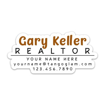TANGOGLAM Personalized Real Estate Agent Sticker, Vinyl Waterproof Custom Name Realtors Stickers for Laptop Water Bottle Tumbler Scrapbook Hydro Flask