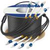 500 Feet (150 Meters) 4 Core Industrial TPU LC to LC Outdoor Armored Fiber Optic Cable, 4 Strands OS2 Single Mode Fiber Patch Cable with LC Connectors, 9/125um, OD-5mm, Direct Burial LC-LC view 1