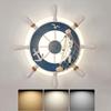 SIYANE Kids Bedroom Sconces Wall Lighting 18W Dimmable LED Wall Sconces Ship Wheel Rudder Nautical Anchor Mediterranean Flush Mount Ceiling Light Children Wall Lamp for Boy Girl Room Nursery view 1