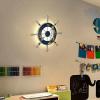 SIYANE Kids Bedroom Sconces Wall Lighting 18W Dimmable LED Wall Sconces Ship Wheel Rudder Nautical Anchor Mediterranean Flush Mount Ceiling Light Children Wall Lamp for Boy Girl Room Nursery view 4