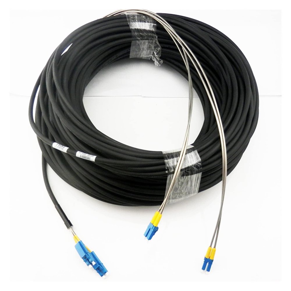 FERDUS Communication Equipment 100M LC UPC 4 core Base Station Optical Fiber Cable 4Core Field Fiber Cable FTTA Fiber to Tara far Fiber Optic Patch Cord Cable Optical Fiber Fittings