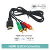 Cable 1M HDMI to AV Scaler Adapter HD Video Composite Converter Box HD to RCA AV/CVSB L/R Video 1080P 4K30HZ Support NTSC PAL view 2