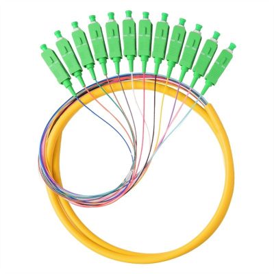 Communication Equipment FTTH 12 Core SC APC 0.9mm Bundle Fiber Optic Cable Pigtails Patch Cord Optical Fiber Fittings (Color : 10PCS)