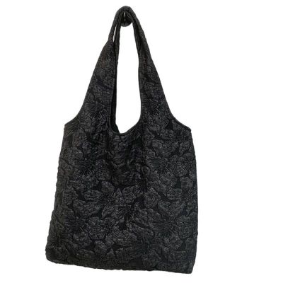 ObiozZ Simple fairy flower lace canvas bag shopping supermarket small items storage fresh-keeping shopping embroidery lace bag fabric