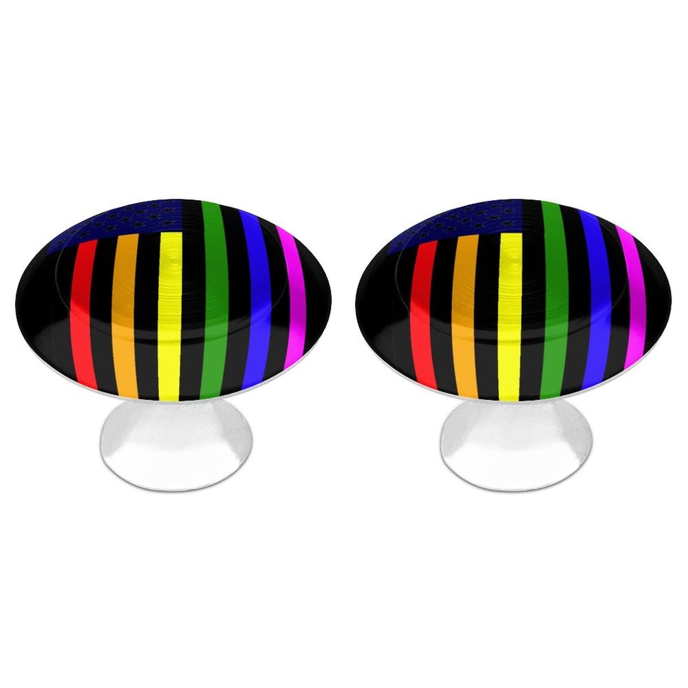 LGBT Gay Pride Flag Cabinet Knobs Round Knobs Dresser Drawer Knobs Pull Handles for Home Office Decor