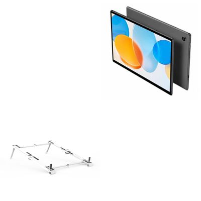 BoxWave Stand and Mount Compatible with Teclast M40 Pro - Pocket Aluminum Stand 3-in-1, Portable Multi Angle Viewing Riser - Metallic Silver