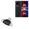 BoxWave Smart Gadget Compatible with vivo iQOO 8 Pro - AllReader SD Card Reader, microSD Card Reader SD Compact USB - Jet Black view 1