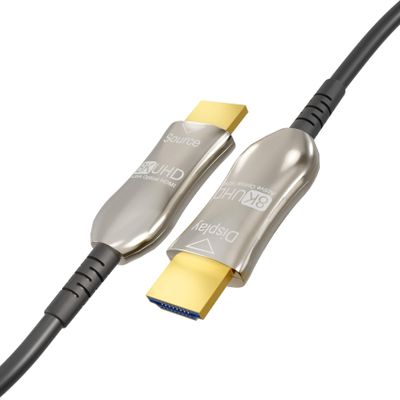 Cablelera 8K UHD CMP HDMI Cable 2.1, Hybrid Active Optical Cable (AOC), 48Gbps Ultra Fast Long Distance Data Transmission, eARC, HDCP, NVIDIA, AMD, PS5, Xbox, Gaming, Movie, Plenum Rated, 50ft