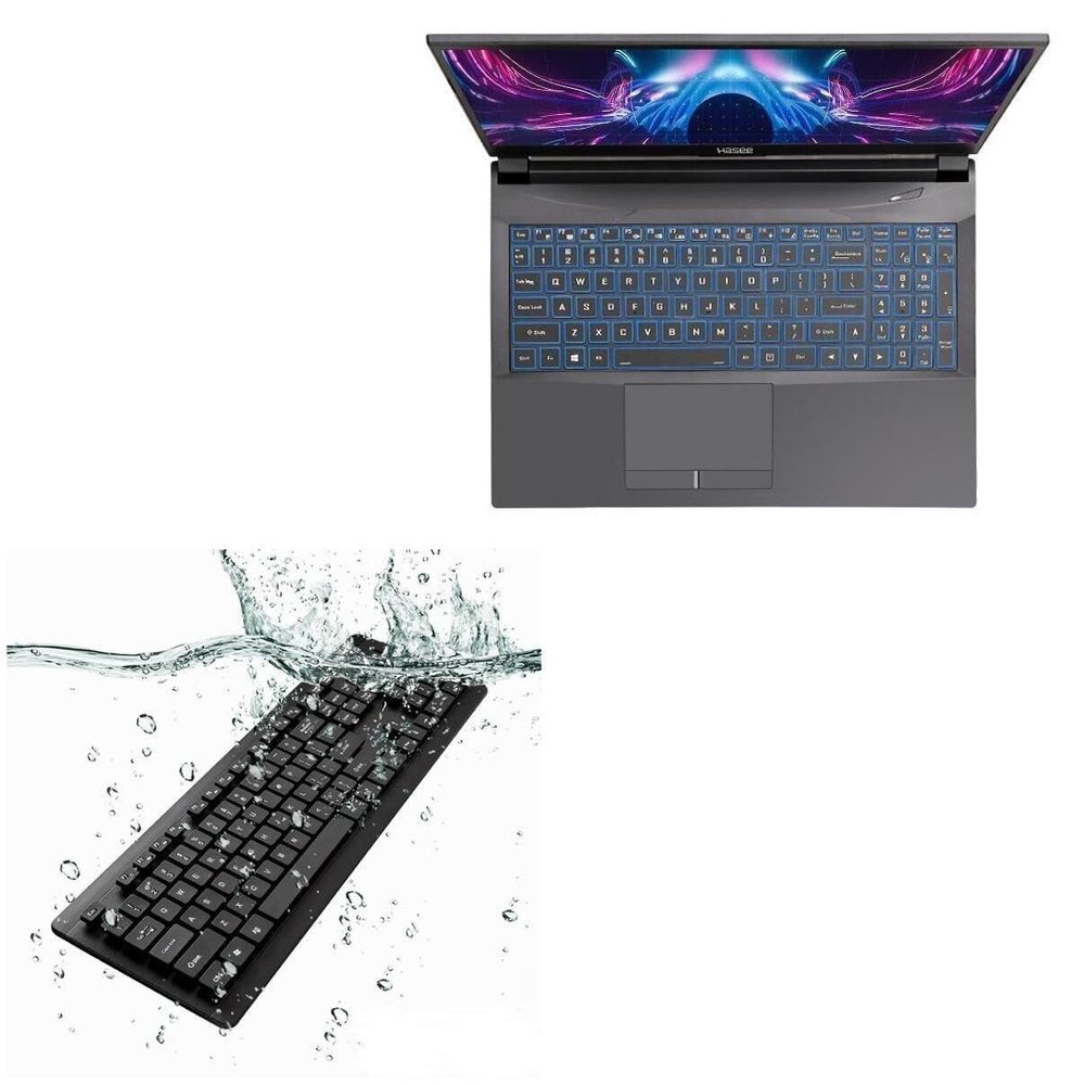 BoxWave Keyboard Compatible with Hasee Ares Z7-CT7NT - AquaProof USB Keyboard, Washable Waterproof Water Resistant - Jet Black