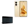 BoxWave Keyboard Compatible with Oppo Reno9 Pro+ - SlimKeys Bluetooth Keyboard - with Backlight, Portable Slim LED 7 Colors - Jet Black view 1