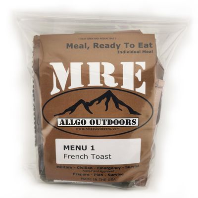 Allgo Outdoors Military Spec MRE Meals Ready To Eat French Toast - Menu 1 Survival Food