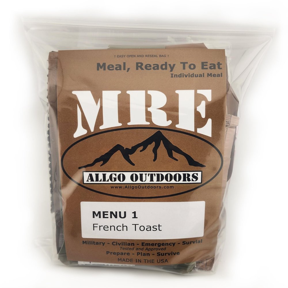 Allgo Outdoors Military Spec MRE Meals Ready To Eat French Toast - Menu 1 Survival Food