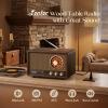 LEOTEC AM FM Radio,Retro Wood Table Radio,Portable Bluetooth Speaker Plug in Wall,Best Reception with AUX,Headphone Jack,Bass Control,Great for Home,Outdoor,Brown view 3