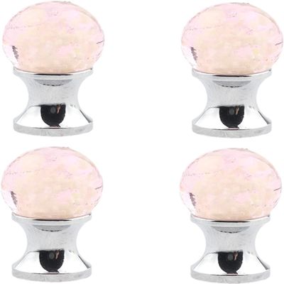 Cabinet Knobs with,Crystal Glass Door Drawer Knobs,Black Cupboard Handles4Pcs Luminous Crystal Glass Knobs and Pulls Drawer Cabinet Door Makeup Box Dresser Red Diameter12mm ( Color : Pink , Size : 12m