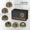 LEOTEC AM FM Radio,Retro Wood Table Radio,Portable Bluetooth Speaker Plug in Wall,Best Reception with AUX,Headphone Jack,Bass Control,Great for Home,Outdoor,Black view 3