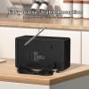 LEOTEC AM FM Radio,Retro Wood Table Radio,Portable Bluetooth Speaker Plug in Wall,Best Reception with AUX,Headphone Jack,Bass Control,Great for Home,Outdoor,Black view 4