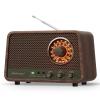 Audiocrazy Vintage Wooden AM FM Bluetooth Radio with 10 Watts Powerful Sound, Retro Bluetooth Speaker Radio with Softly Glowing Dial, Bass Control, Aux Input, Headphone Jack, for Home, Office, Kitchen view 1