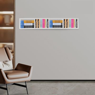 Hanmorfarbi 5 Pcs DVD Storage Shelves 34 In Wall Mount Media Storage Rack,CD Floating Shelves for Wall,Cube Storage Shelves Video Games CD DVD Book Storage Shelves,4 Compartments (White)
