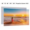 120-inch Portable Projector Screen HD 16:9 Frameless Video Projection Screen Foldable Wall Mounted for Home Theater Office Movies view 2