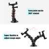 16cm/6.3in Flexible Suction Cup Mount Windshield Suction Cup Phone Mount 360Rotatable 1/4 Inch Screw Connector with Phone Holder for Smartphone Sports Camera view 2