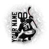 Custom Ice Hockey Sticker - Personalized Name, Number Jersey Back Side Waterproof Die-Cut Vinyl Decal for Water Bottle, Car, Phone, Laptop, Sticks - Birthday Gifts for Sports Lovers view 1
