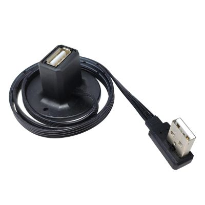 PriaRi Cable Flat Vertical Desktop USB Base Extension Cable Male to Female Computer External USB Drive Hard Drive Elbow Data Connection Cable (Size : 50CM, Color : AMDO-AFZ)