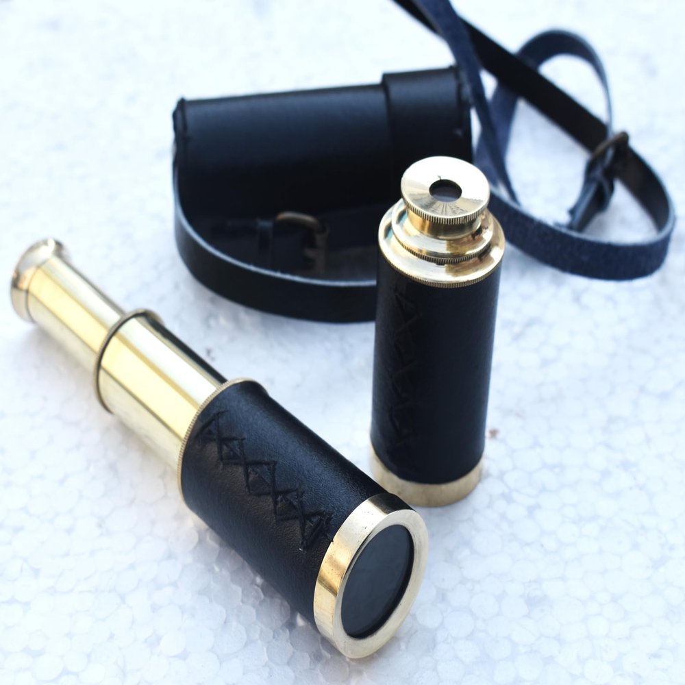 Brass Handheld Telescope Nautical Pirate Spyglass Adventure Navigation monocular for Collapsible Hiking Outdoors Decorative Telescope