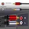 RCA Cable Braided 20ft: Hi-Fi Sound Double Layer Shielded Zinc Alloy Case Male 2rca Stereo Audio Cord for Home Theater, HDTV, Amplifiers, Hi-Fi Systems, Car Audio, Speakers (20 ft) view 4