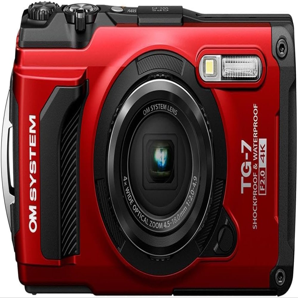 OM System Tough TG-7 Underwater Camera (Red) (Renewed)