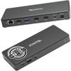 Plugable USB-C Docking Station Dual 4K 60Hz HDMI, 65W Charging, Gigabit Ethernet, 1x USB-C 5Gbps, 3X USB-A, Audio, Windows/ChromeOS, USB-C/USB4/Thunderbolt, Driverless (UD-MSTH2) view 1