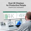 Plugable USB-C Docking Station Dual 4K 60Hz HDMI, 65W Charging, Gigabit Ethernet, 1x USB-C 5Gbps, 3X USB-A, Audio, Windows/ChromeOS, USB-C/USB4/Thunderbolt, Driverless (UD-MSTH2) view 3