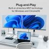 Plugable USB-C Docking Station Dual 4K 60Hz HDMI, 65W Charging, Gigabit Ethernet, 1x USB-C 5Gbps, 3X USB-A, Audio, Windows/ChromeOS, USB-C/USB4/Thunderbolt, Driverless (UD-MSTH2) view 4