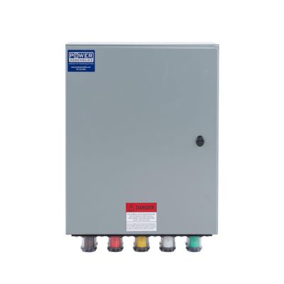 Power Assemblies Camlock Connection Box, 400 Amp, 277/480V, 3 Phase, 4 Wire, NEMA 4/12 Box with Camlock Series 16 Male Inputs, Double Set Screw Wall-Mount Power Distribution Box, BRN/ORG/YEL/WHT/GRN