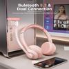 JIAMQISHI Wireless Headset with AI Noise Cancelling Microphone Bluetooth Headset - Bluetooth V5.2 Headphones with USB Dongle & Mic Mute for Computer/Laptop/PC/iPhone/Android/Cell Phones (Pink) view 2
